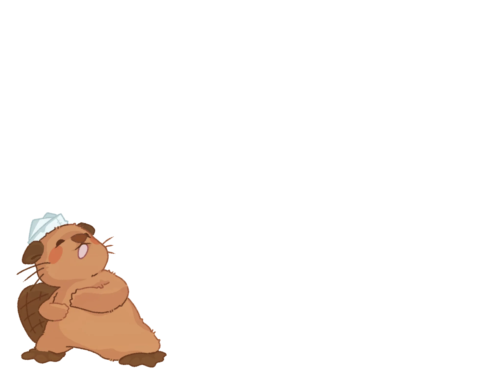 Hack Canada beaver holding a flag