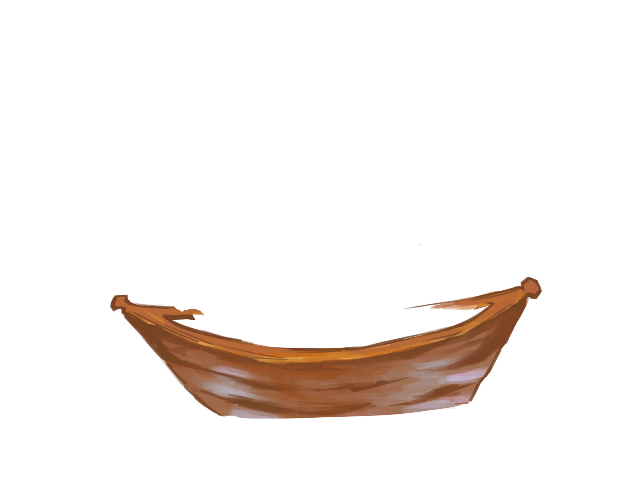 Wooden boat floating on the water